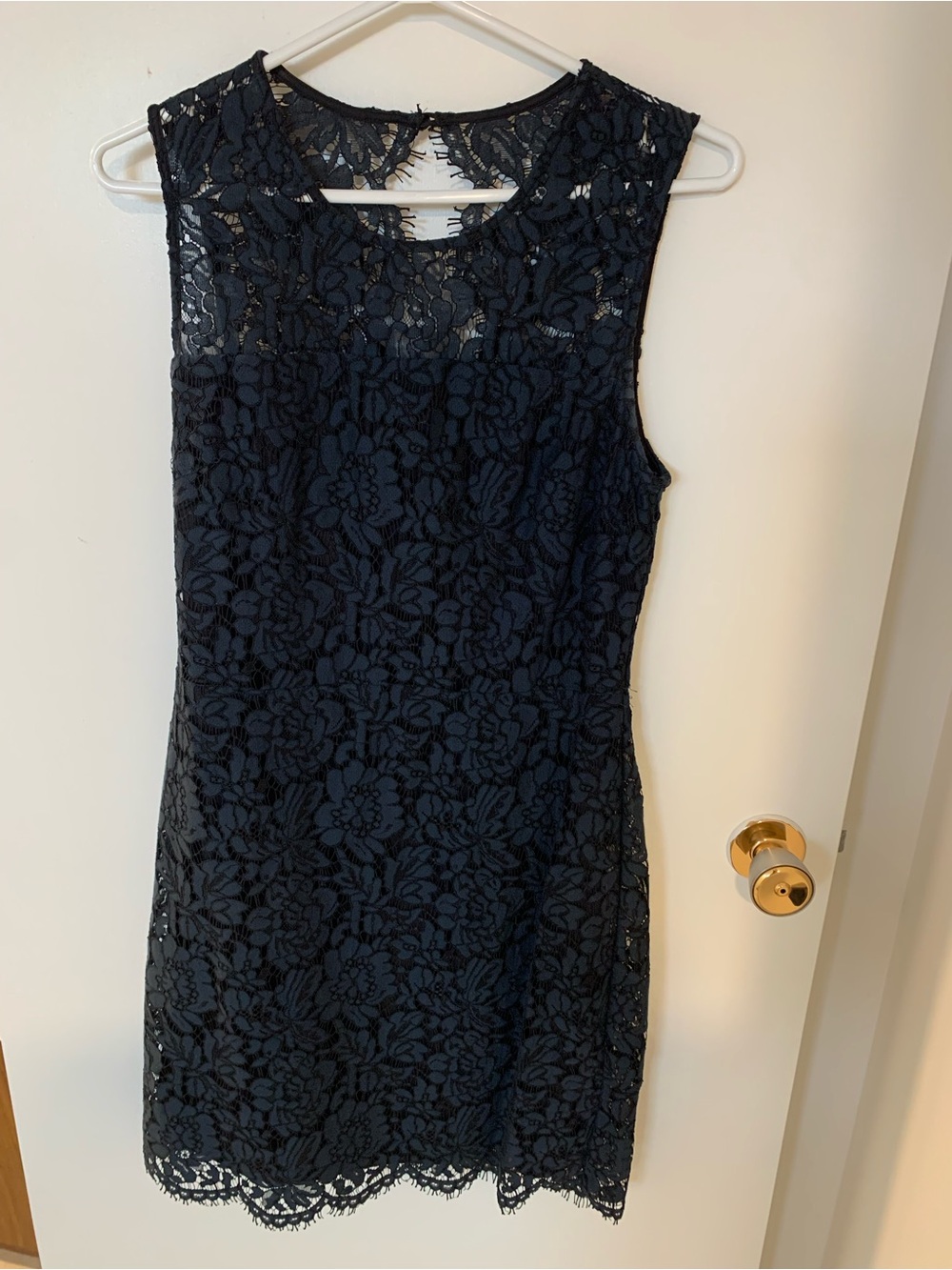 RW&CO. Navy Floral Lace Sleeveless Midi Dress